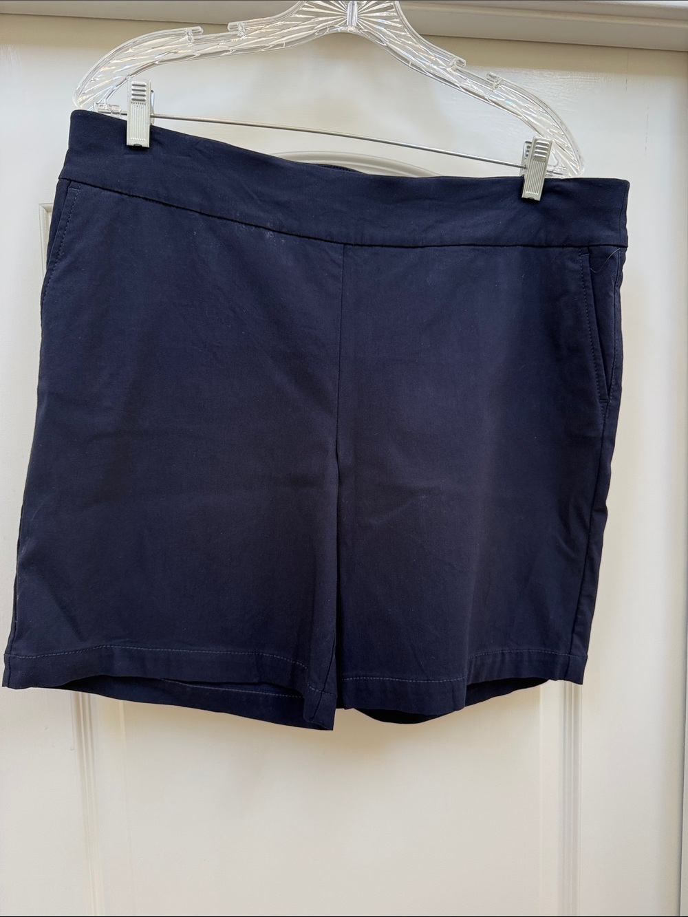Talbots Navy Pull-On Bermuda Shorts with Side Pockets